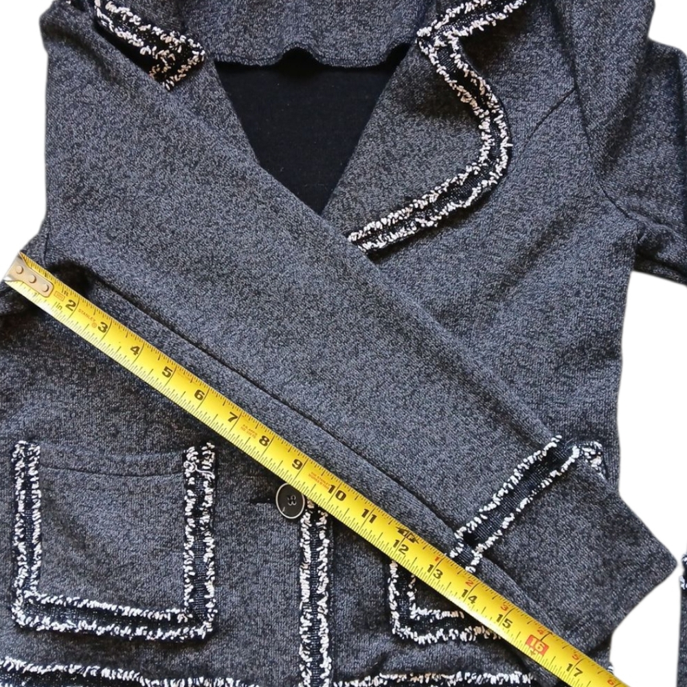 Mystree Women's‎ Gray Tweed Jacket Sz S - Picture 8 of 9